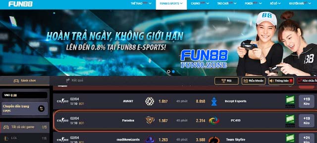 Chọn giải đấu tại Esport