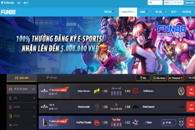 Cá cược Esports Fun88