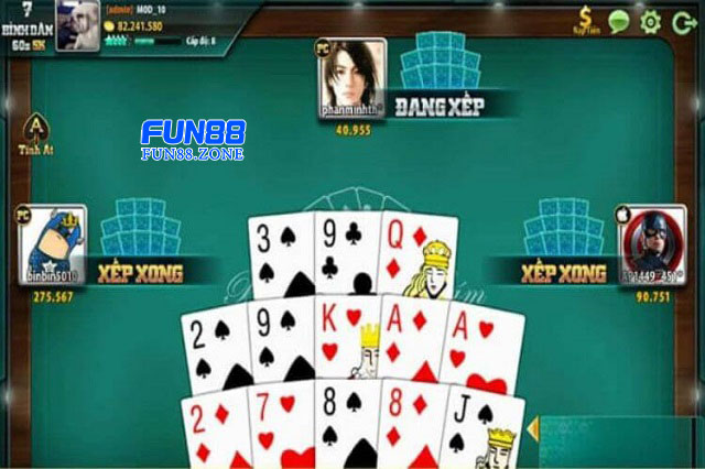 Cách xếp bài trong Mậu Binh Online tại Fun88