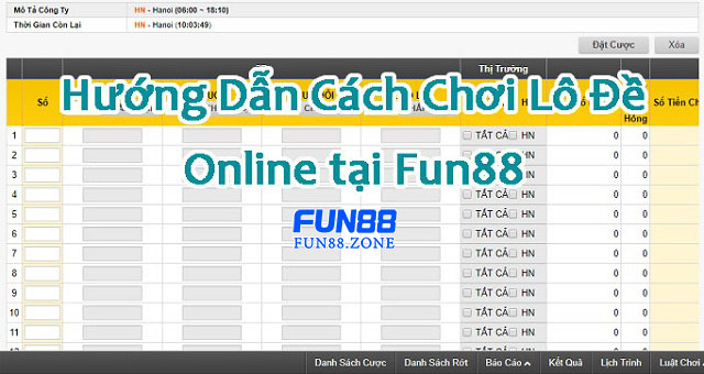 Chơi lô đề Fun88 thông qua 4 bước cơ bản