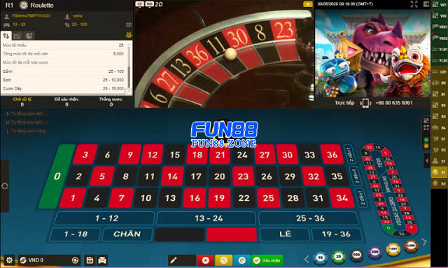 Đặt cược Roulette và nhận kết quả thông báo từ nhà cái