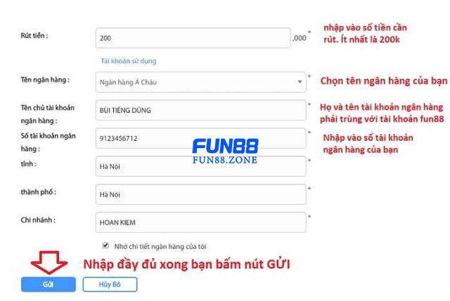 Kiểm tra thông tin ngân hàng và nhà cái