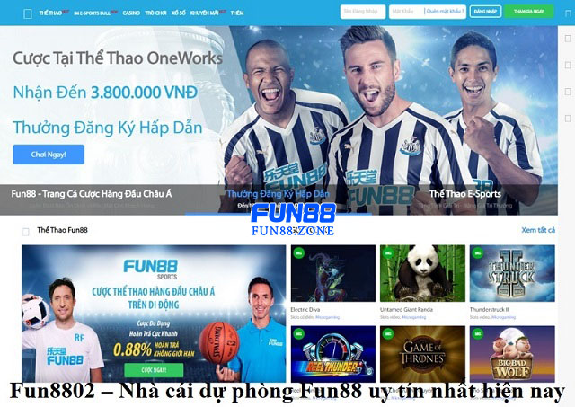 Nhà cái dự phòng của Fun88 rất nhiều