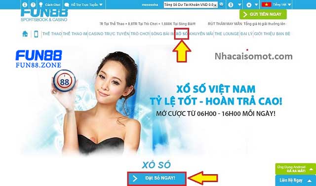 Truy cập vào Xổ số