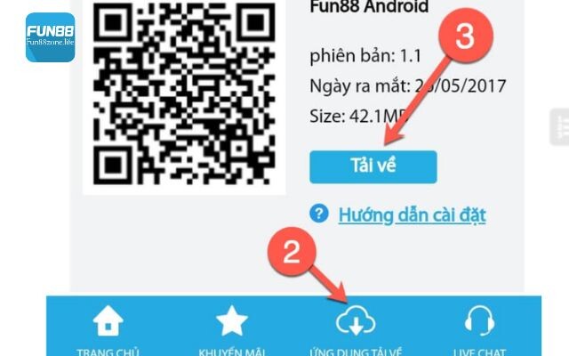 Tải ứng dụng Fun88 về thiết bị Android 
